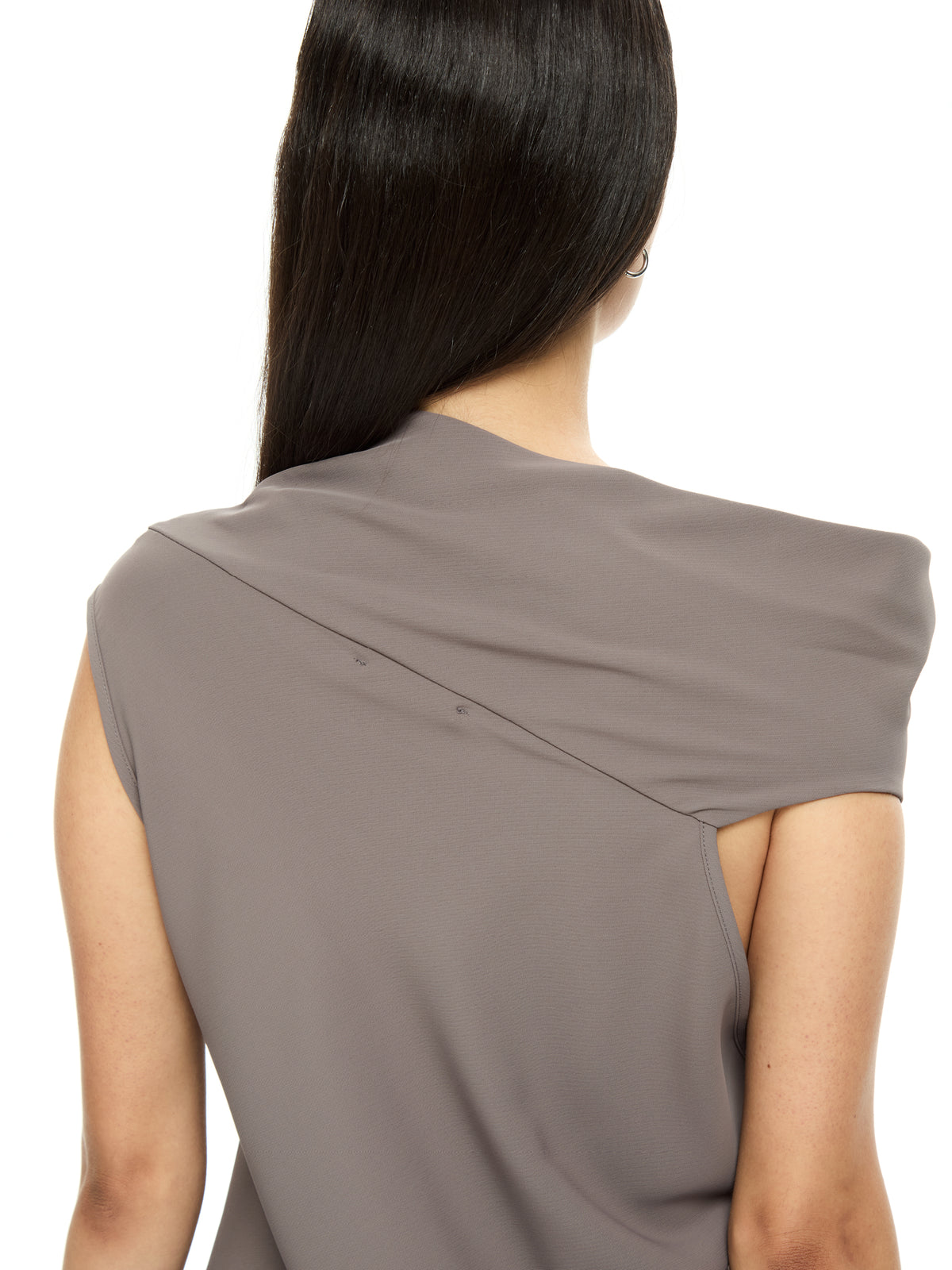 IXOS Top con drappeggio asimmetrico GRIGIO