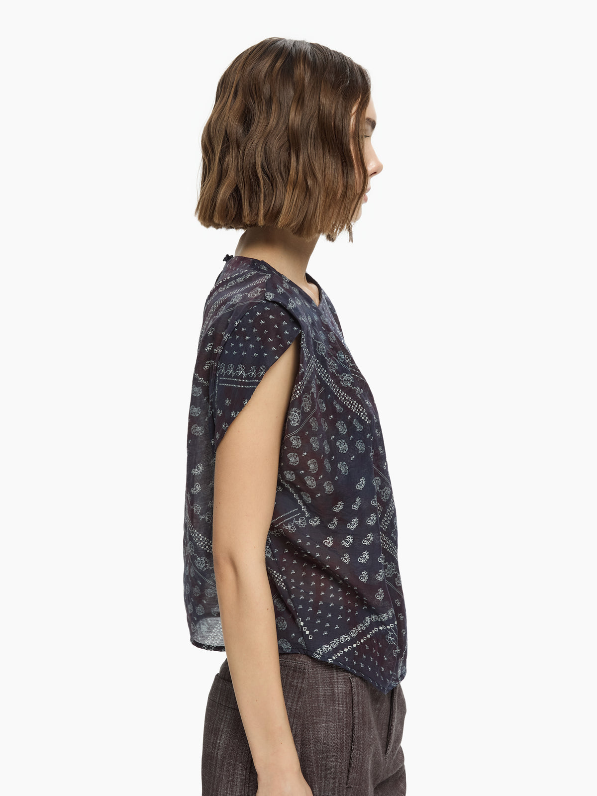IXOS Top stampa foulard BLU