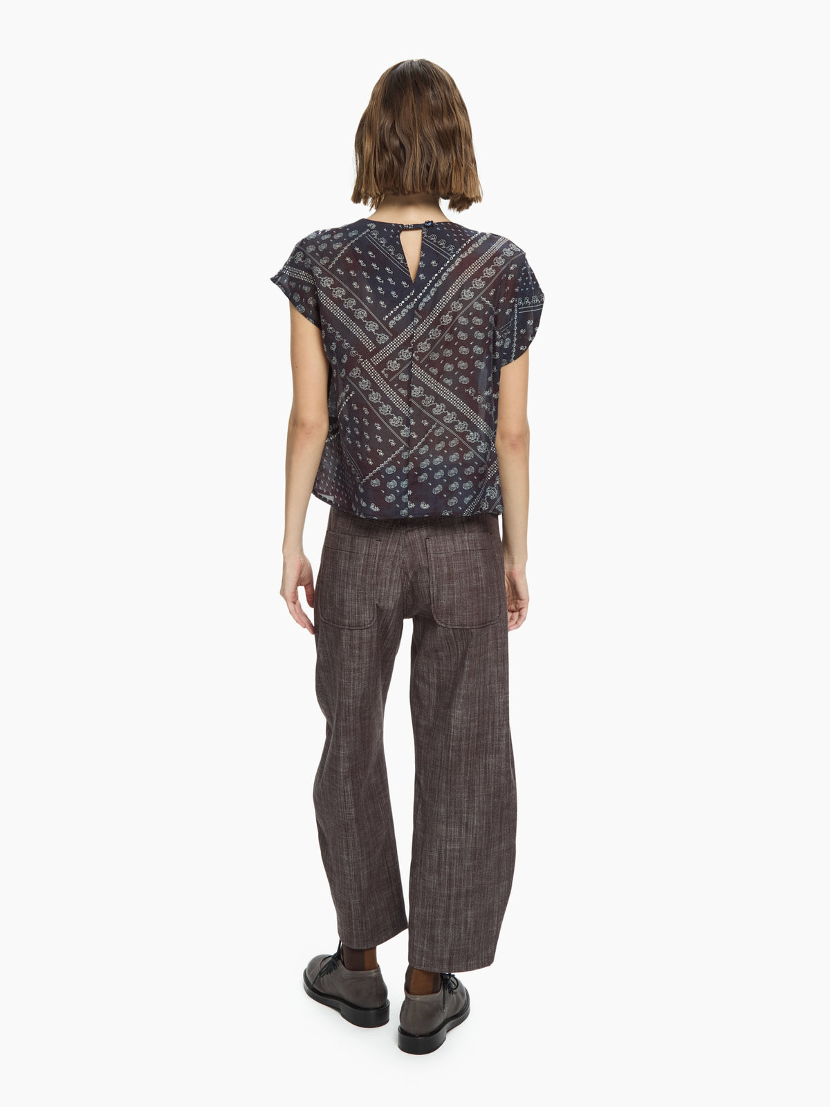 IXOS Top stampa foulard BLU