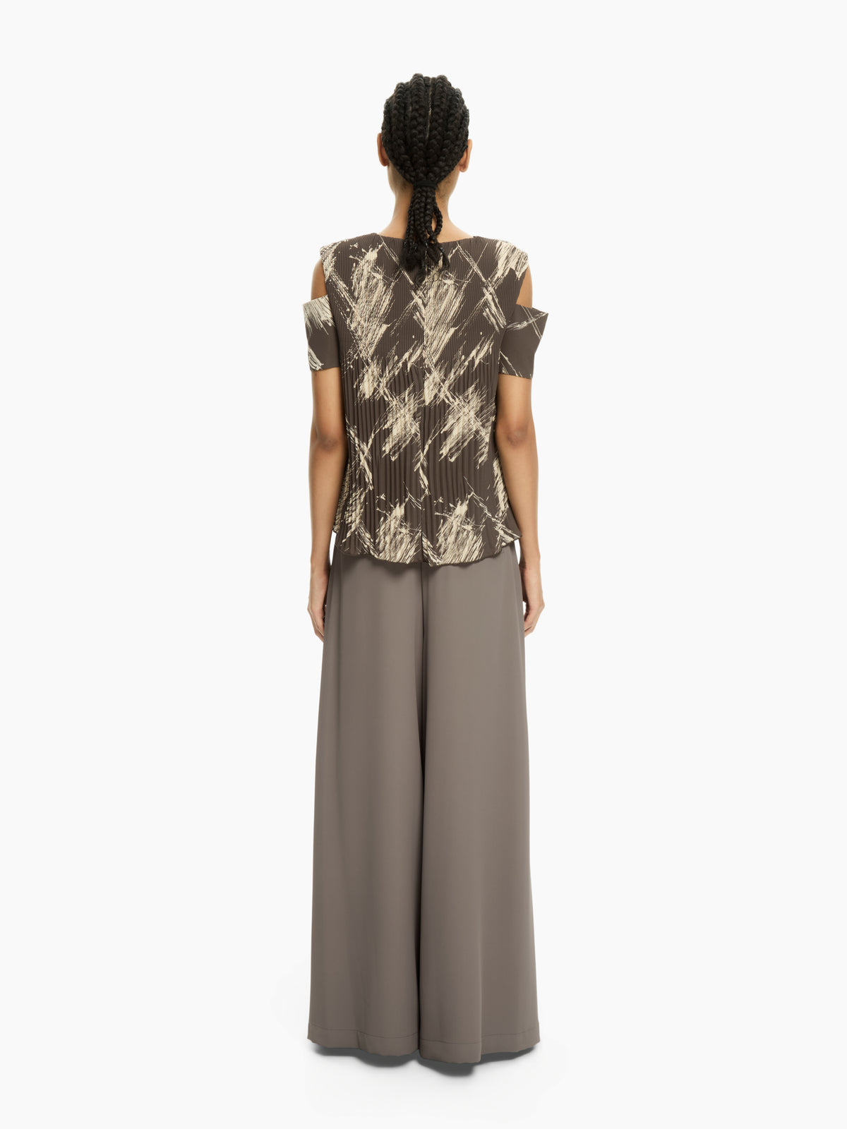 IXOS Top stampato con spalle cut-out GRIGIO
