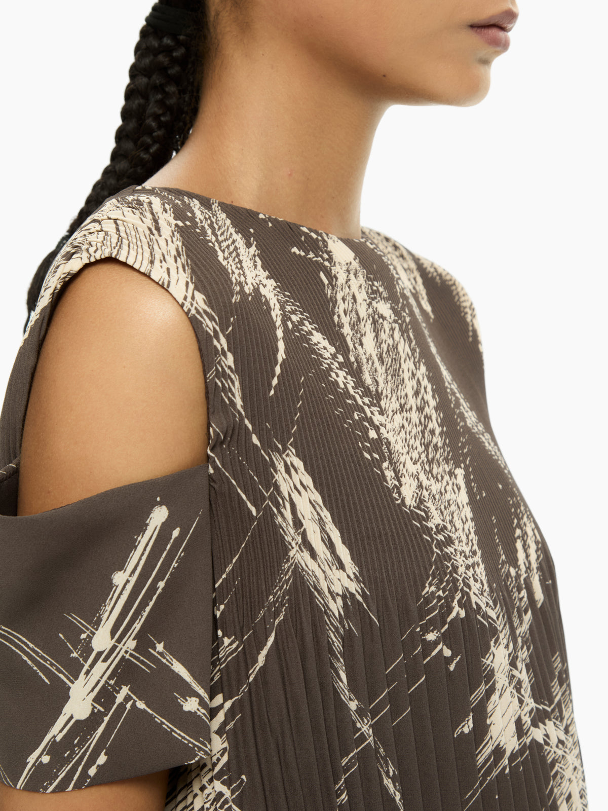 IXOS Top stampato con spalle cut-out GRIGIO