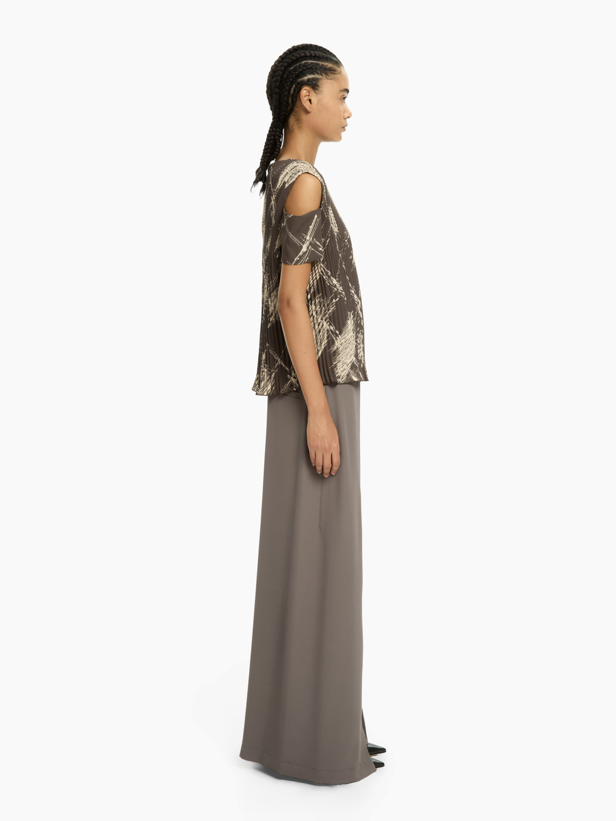 IXOS Top stampato con spalle cut-out GRIGIO