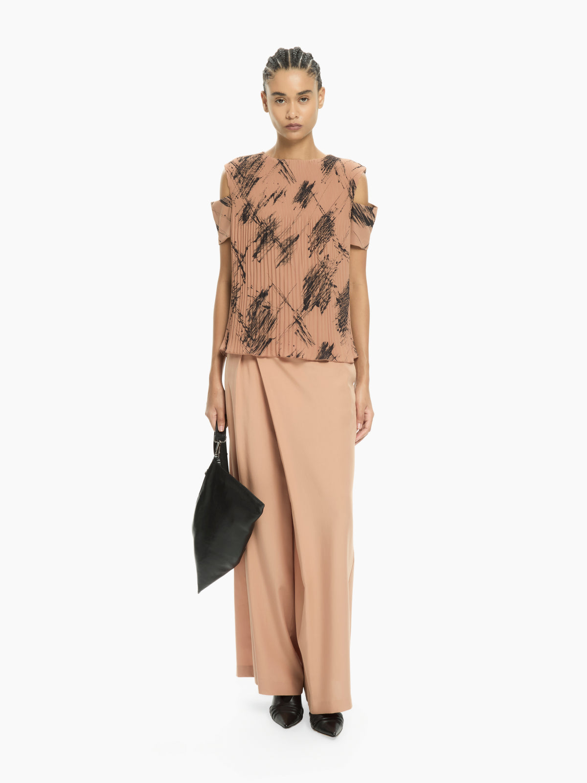 IXOS Top stampato con spalle cut-out GIALLO