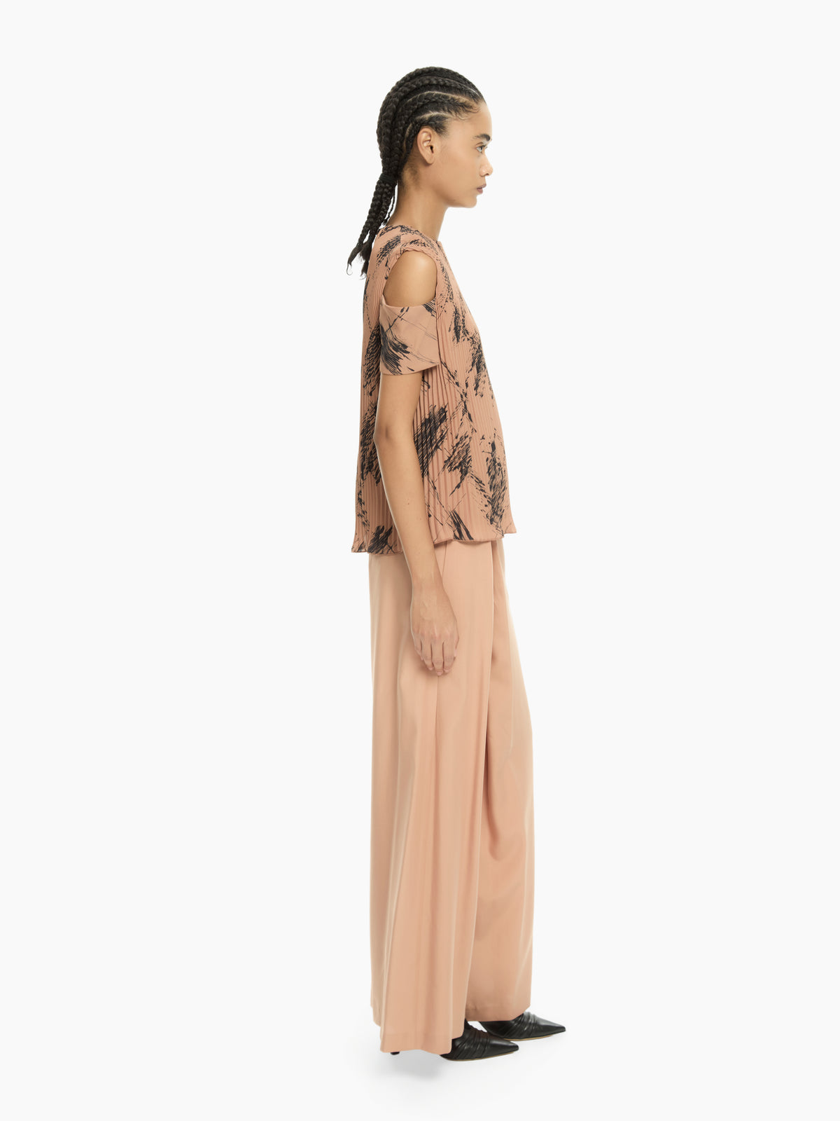 IXOS Top stampato con spalle cut-out GIALLO