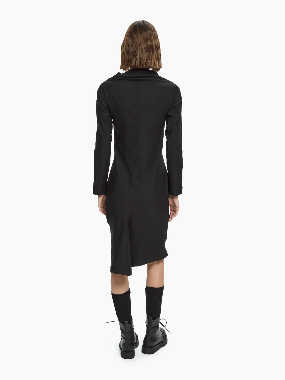 IXOS Abito drappeggiato asimmetrico NERO