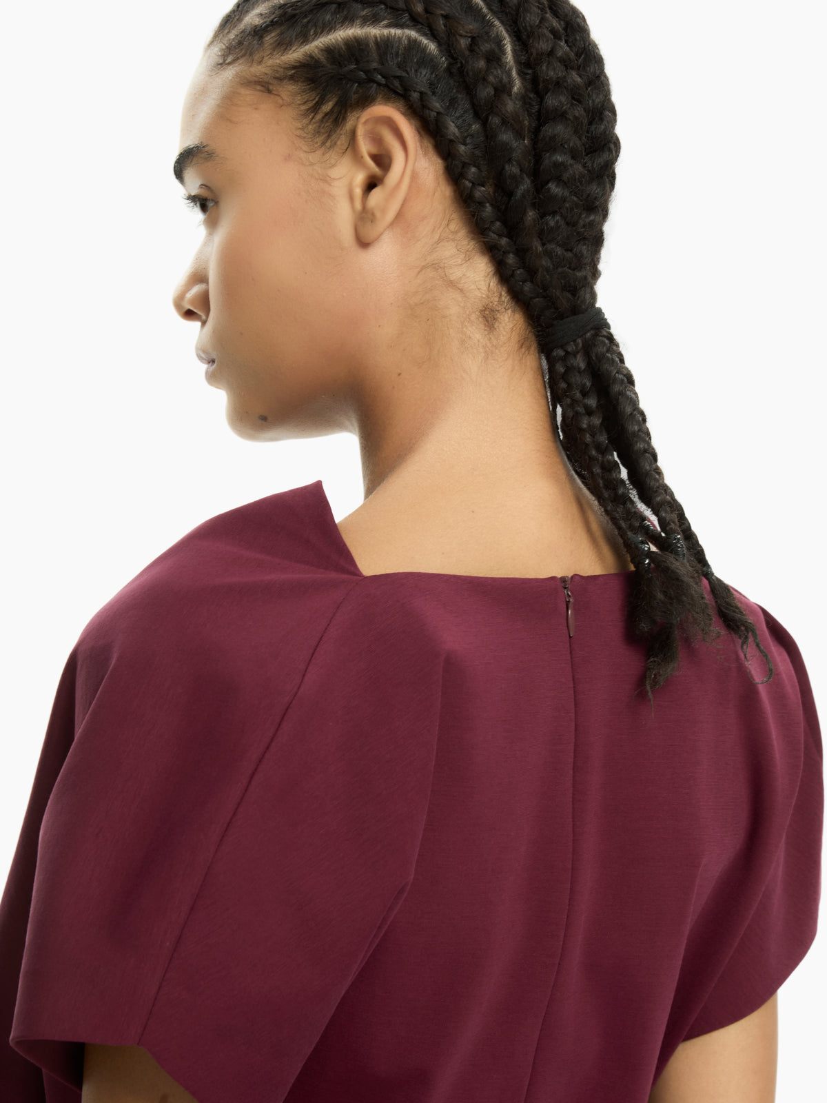 IXOS Abito asimmetrico con collo drappeggiato BORDEAUX