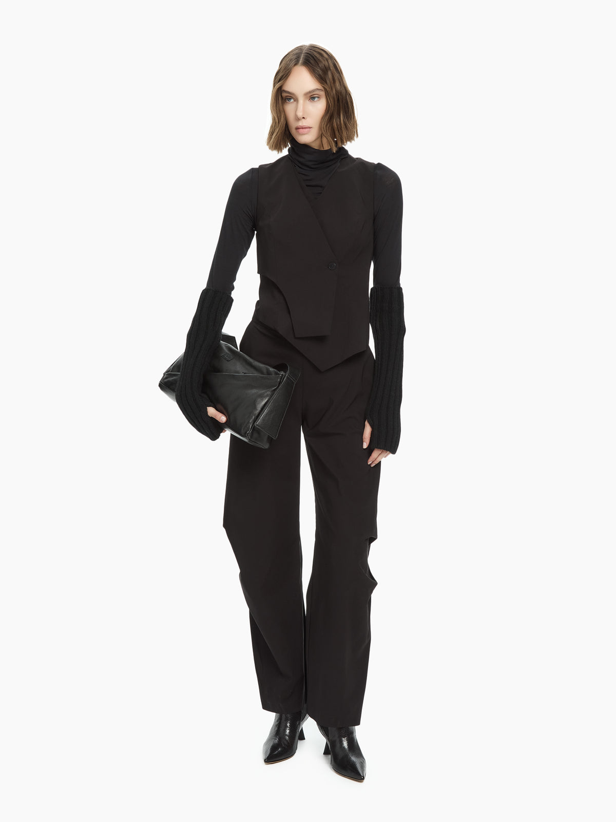 IXOS Abito con gilet incrociato NERO