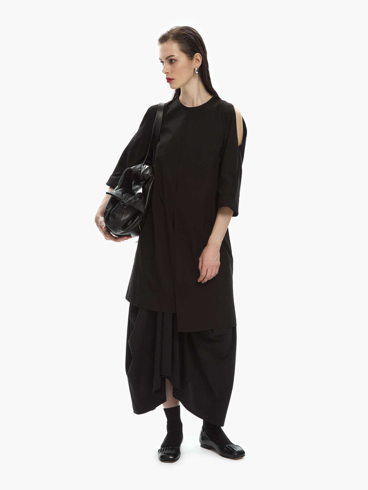 IXOS Abito midi con spalle scoperte NERO