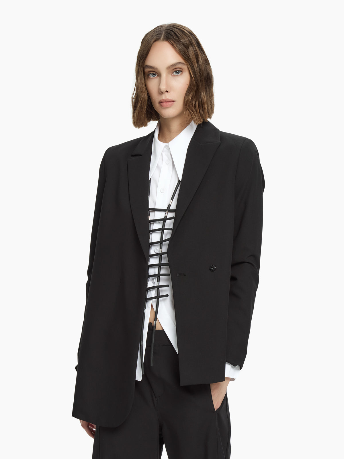 IXOS Blazer dal taglio asimmetrico NERO