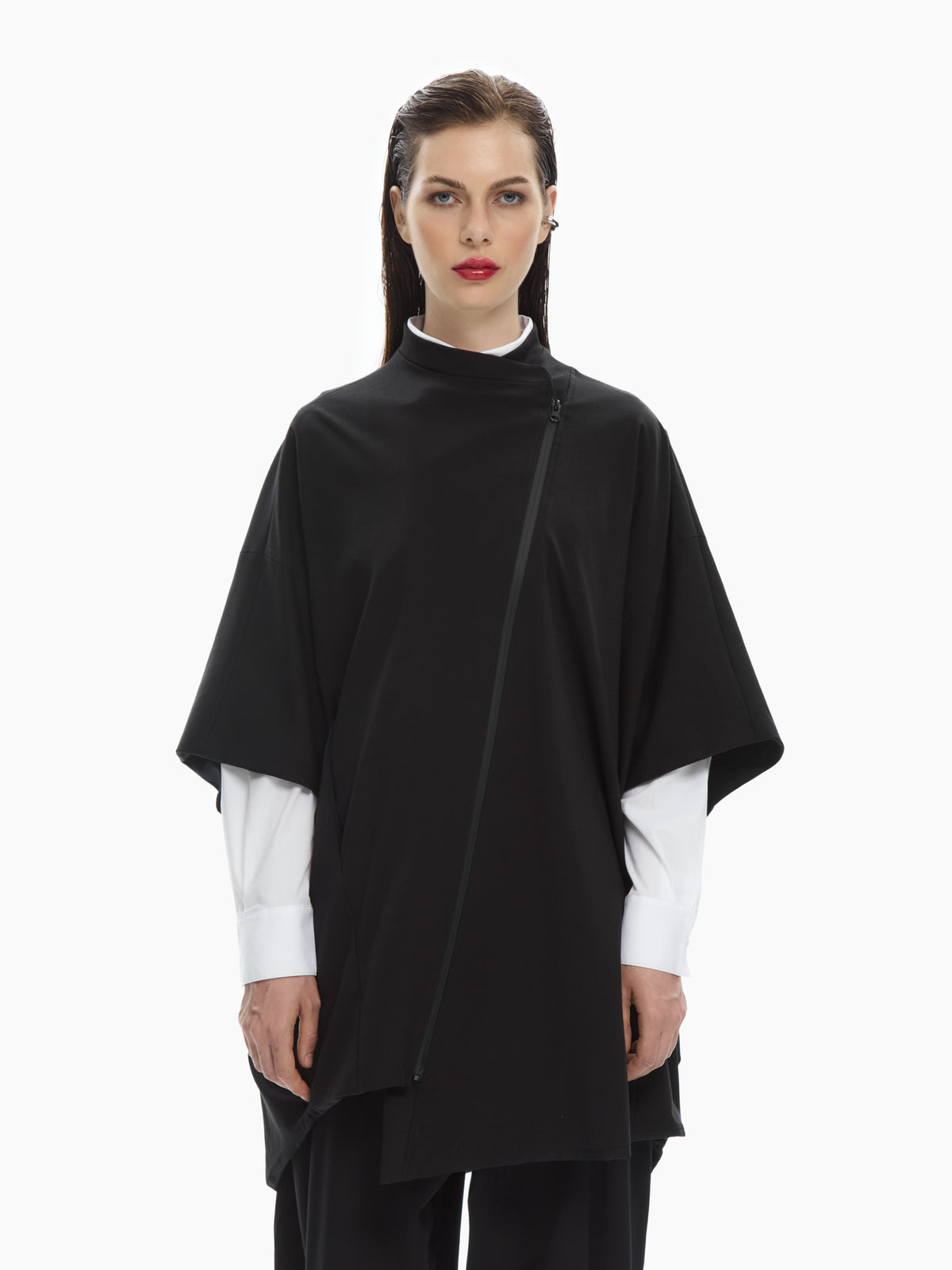 IXOS Giacca oversize con zip asimmetrica NERO