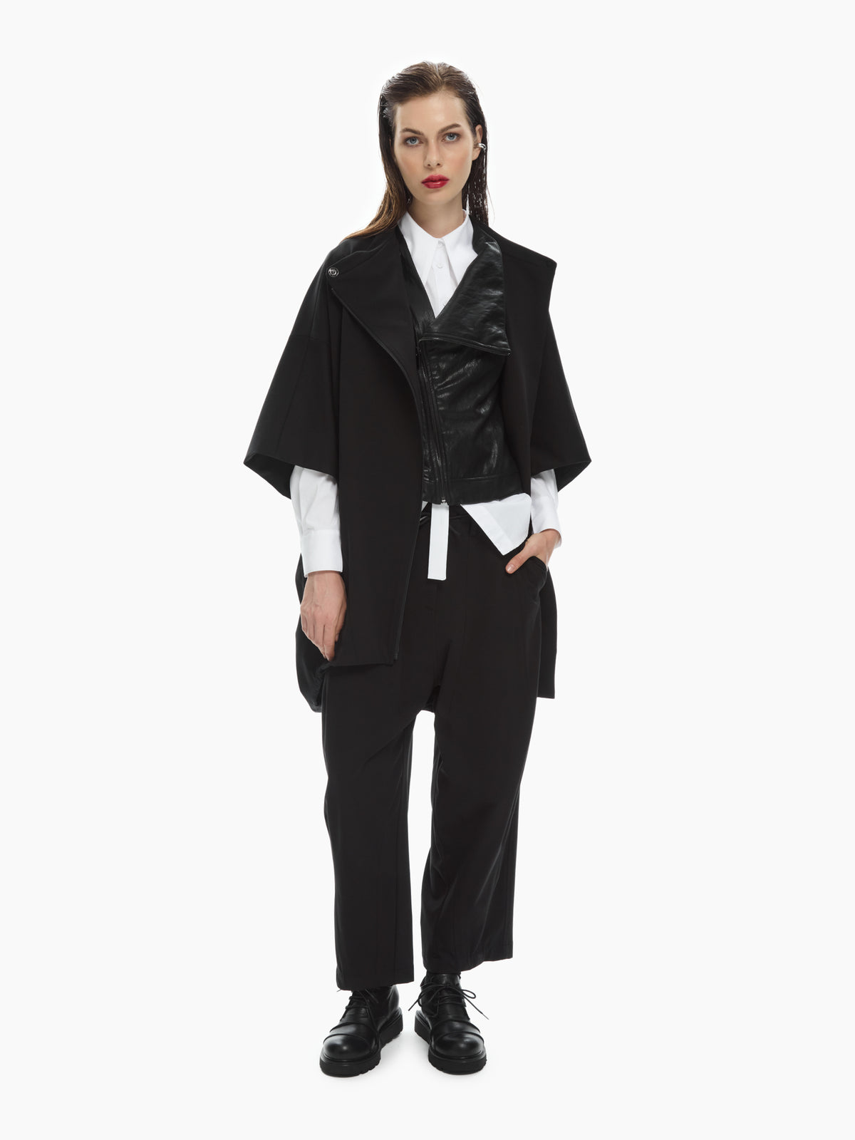 IXOS Giacca oversize con zip asimmetrica NERO