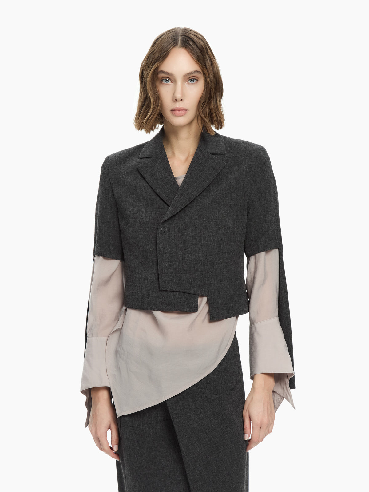 IXOS Giacca cropped con maniche cut-out GRIGIO