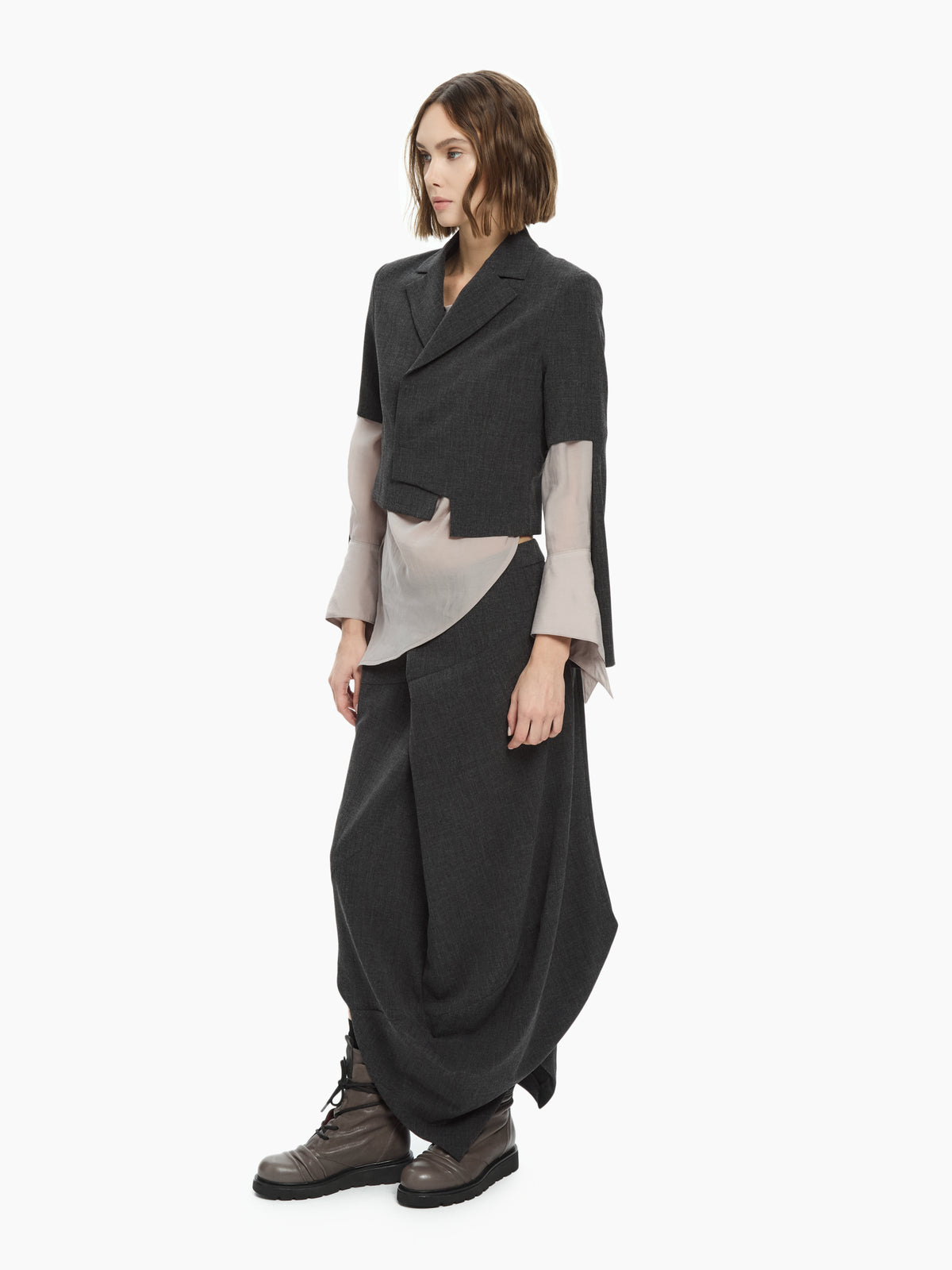 IXOS Giacca cropped con maniche cut-out GRIGIO