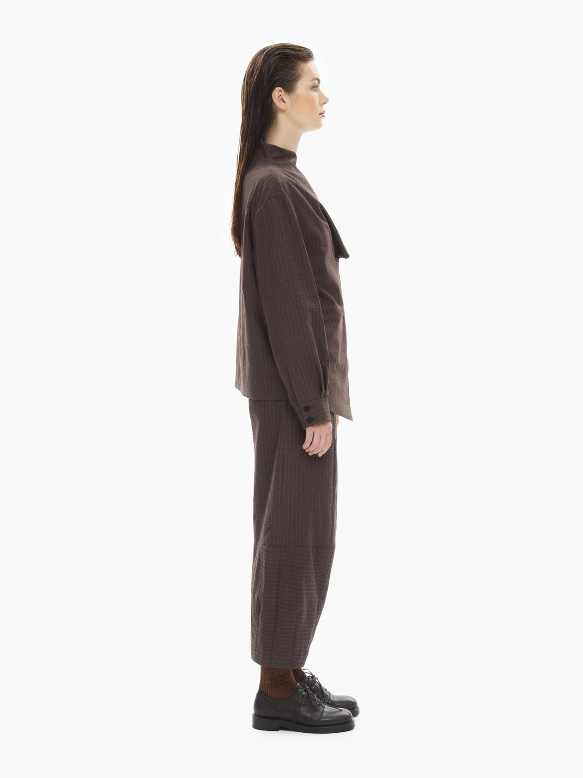 IXOS Giacca sartoriale asimmetrica MARRONE