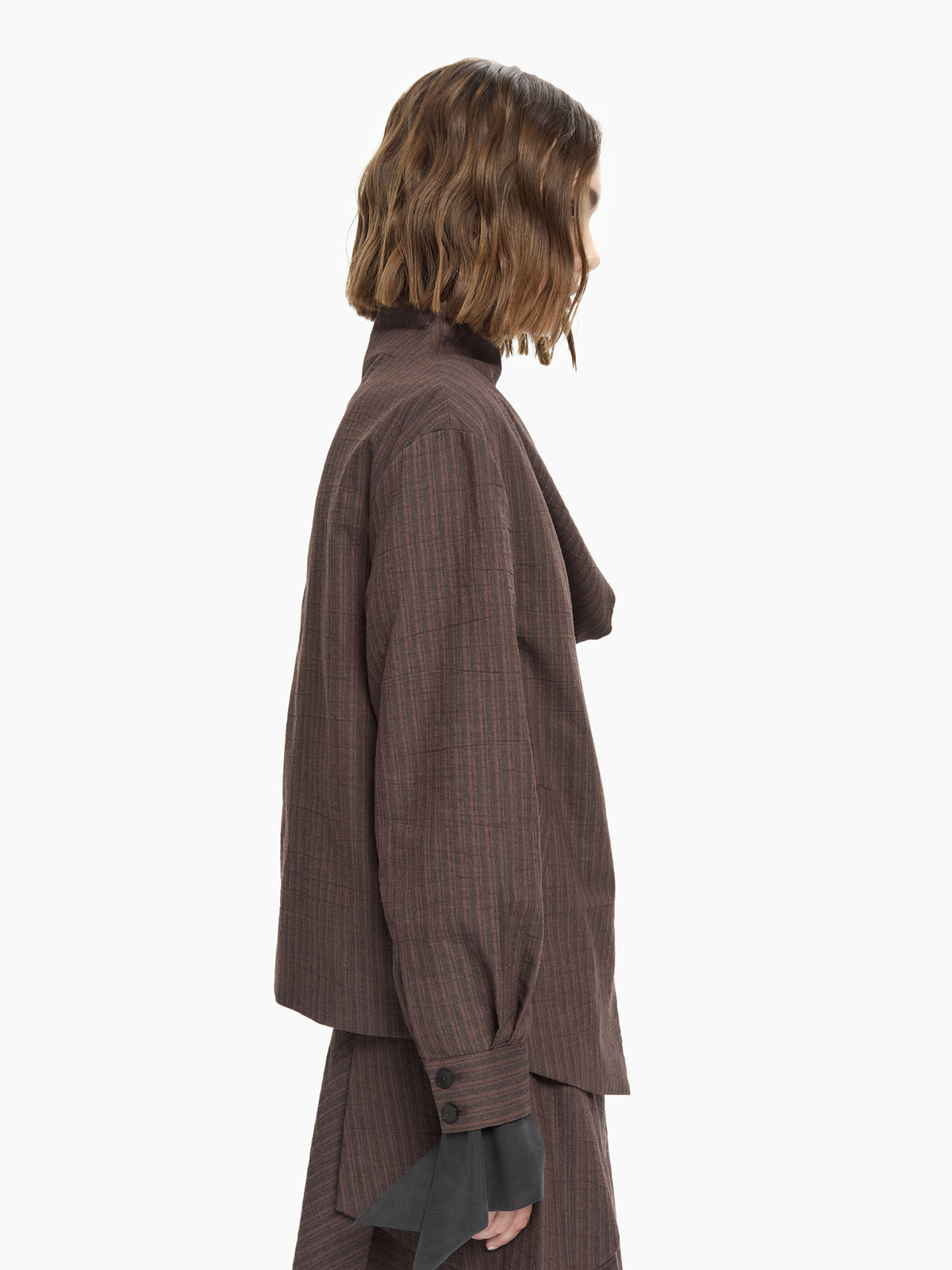 IXOS Giacca sartoriale asimmetrica MARRONE