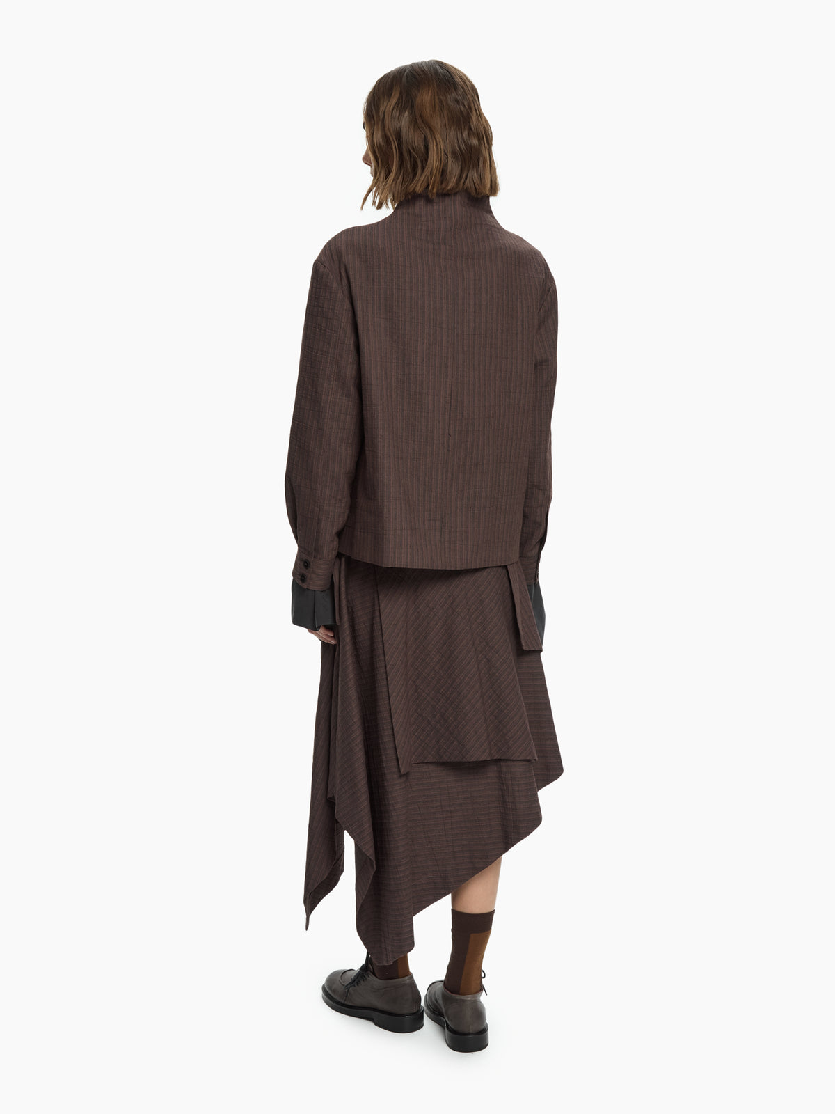 IXOS Giacca sartoriale asimmetrica MARRONE