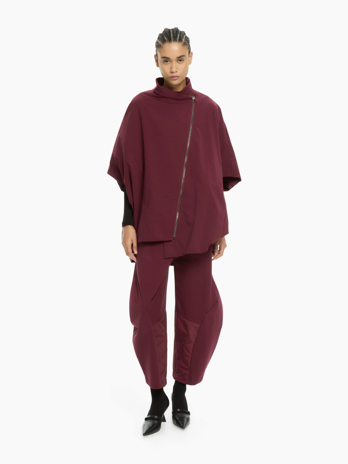 IXOS Giacca over con zip asimmetrica BORDEAUX