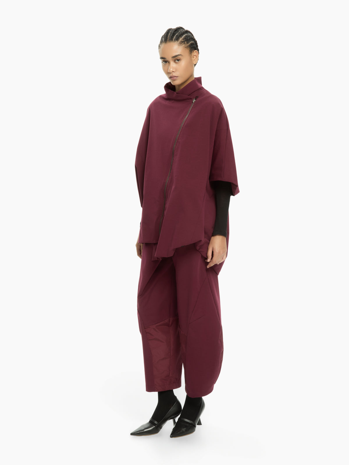 IXOS Giacca over con zip asimmetrica BORDEAUX