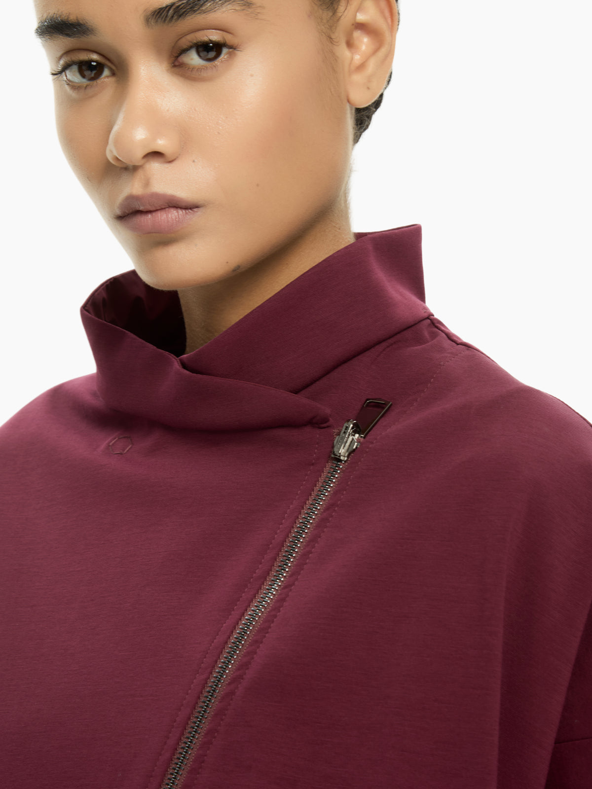 IXOS Giacca over con zip asimmetrica BORDEAUX