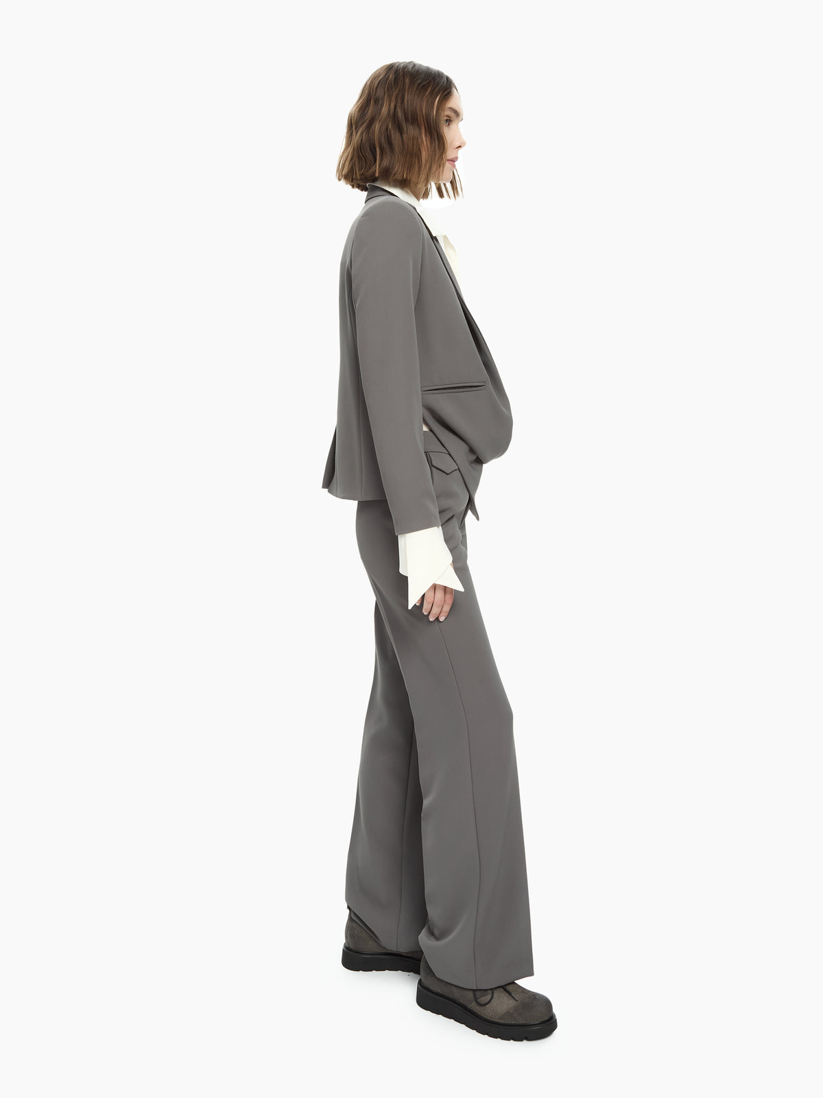 IXOS Blazer con drappeggio asimmetrico GRIGIO