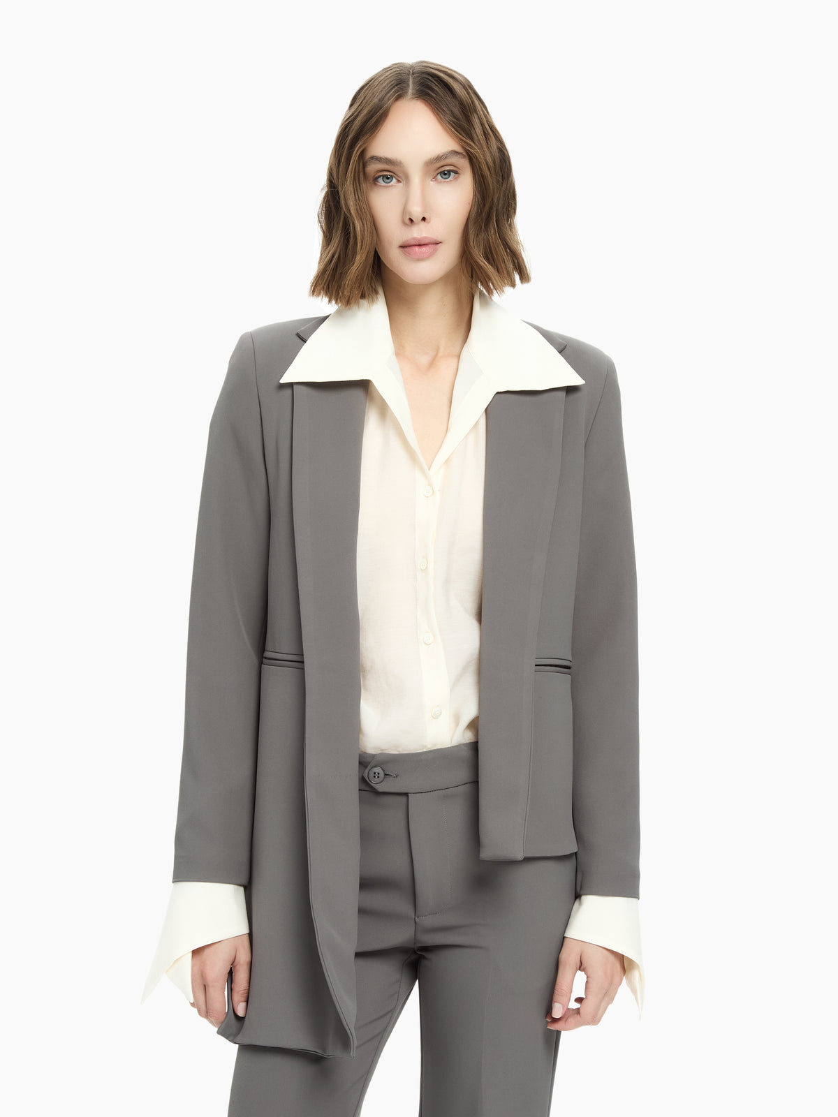 IXOS Blazer con drappeggio asimmetrico GRIGIO
