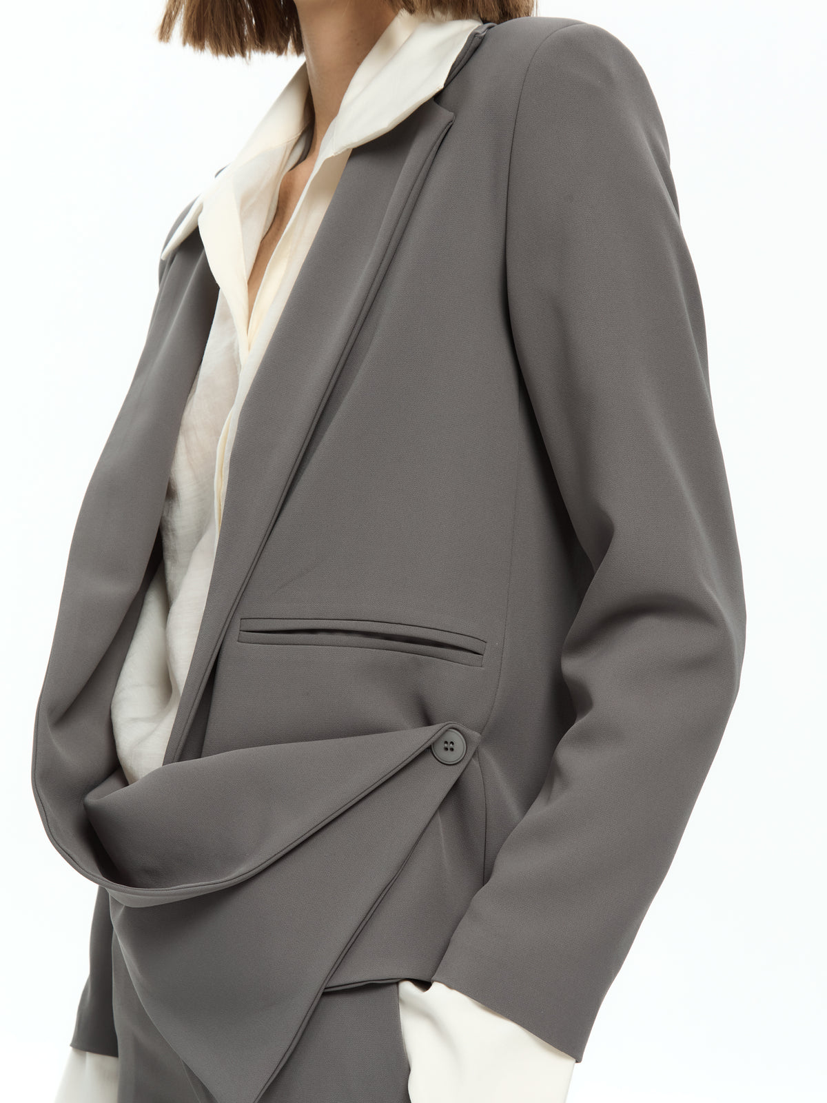 IXOS Blazer con drappeggio asimmetrico GRIGIO