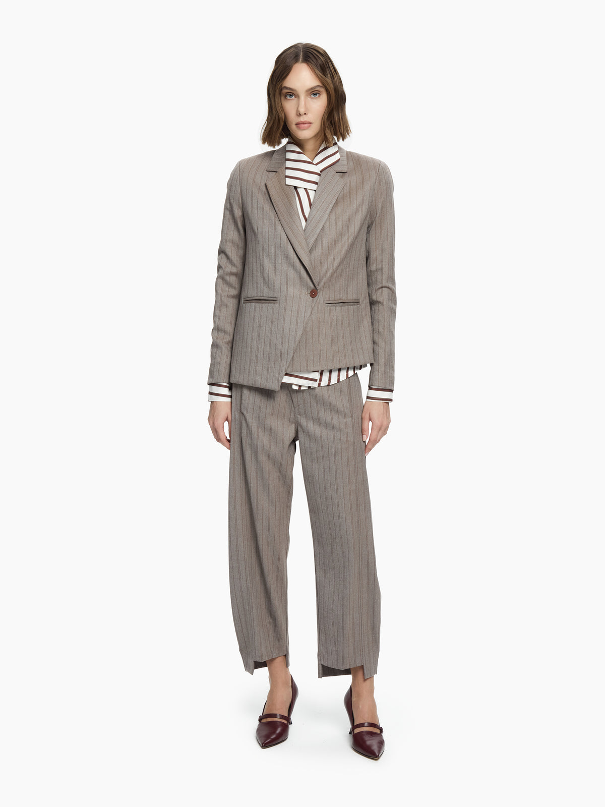 IXOS Blazer sartoriale asimmetrica MARRONE
