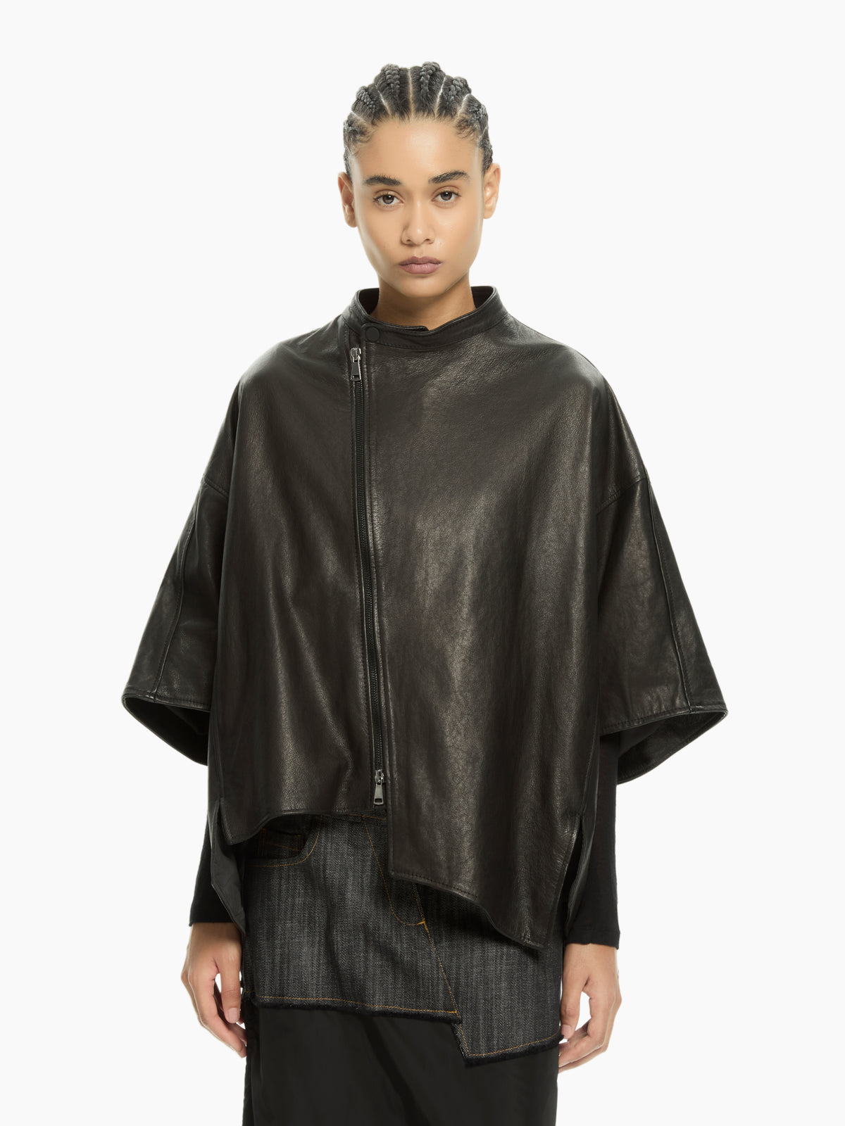 IXOS Cappa in pelle con collo alto NERO