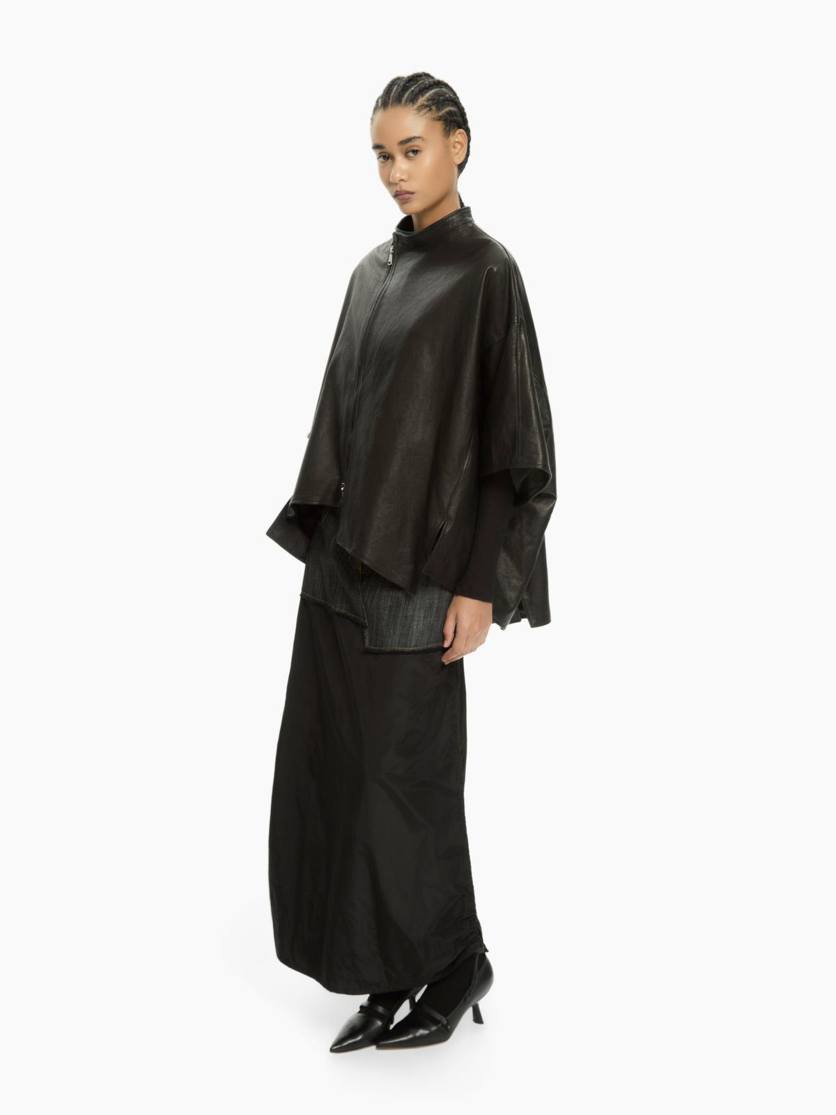 IXOS Cappa in pelle con collo alto NERO