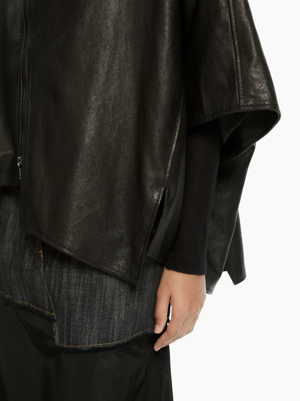 IXOS Cappa in pelle con collo alto NERO