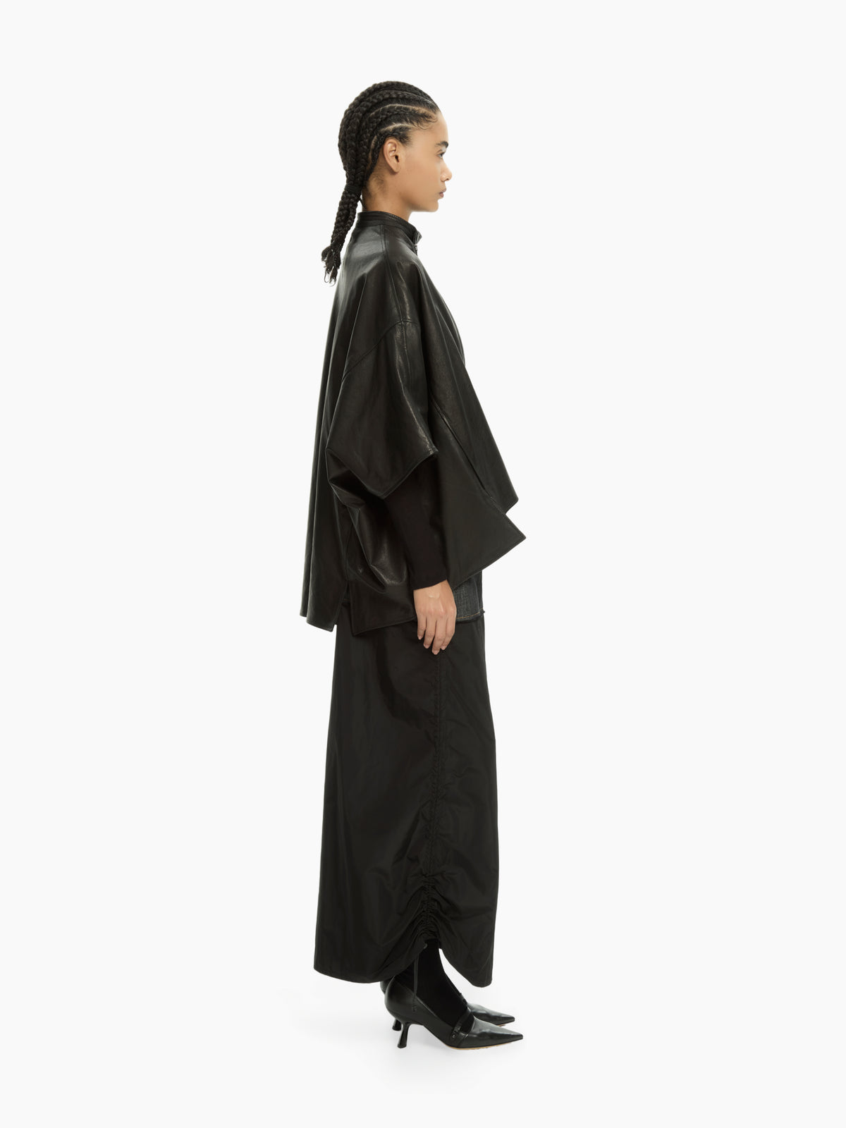 IXOS Cappa in pelle con collo alto NERO