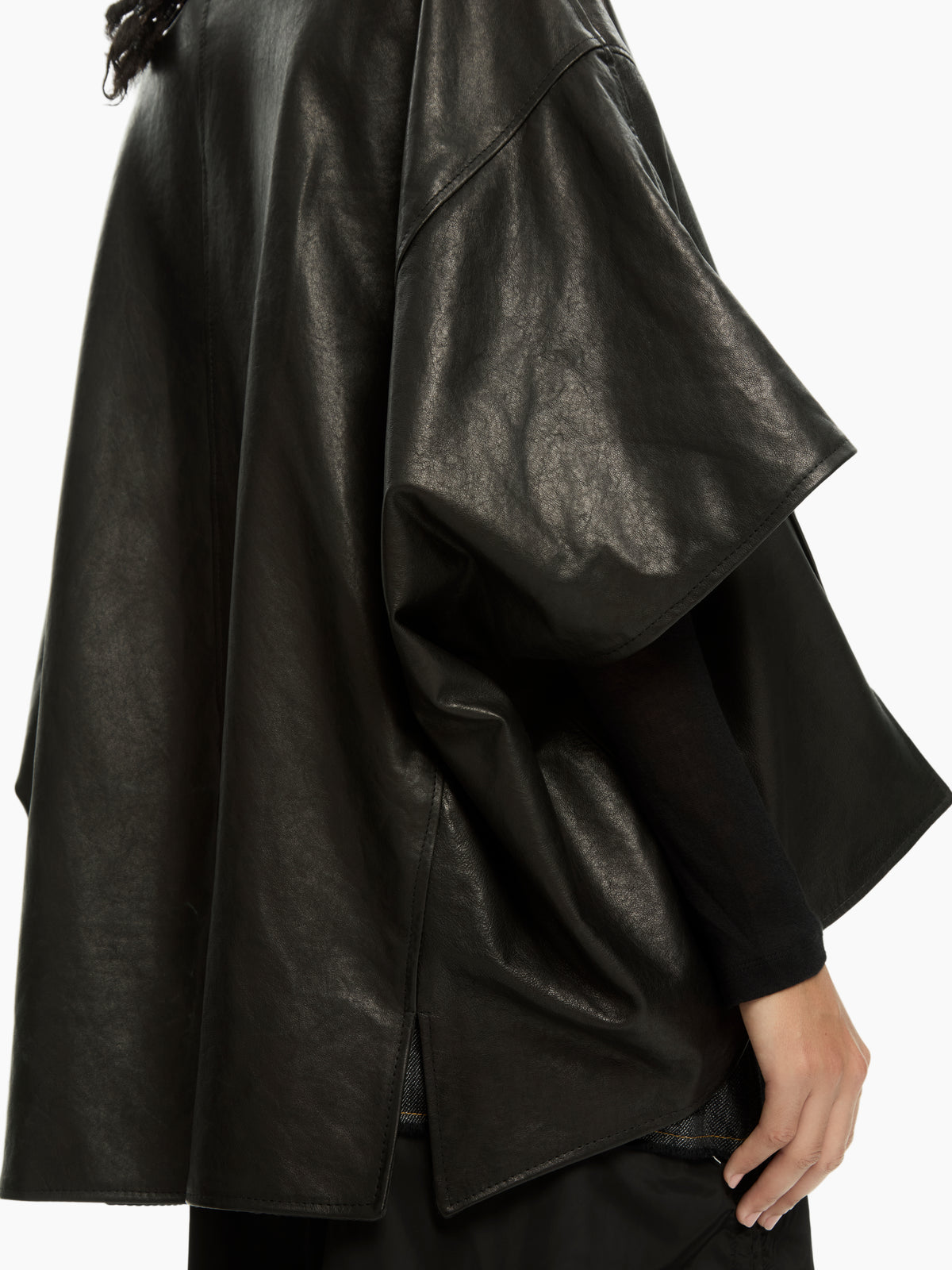 IXOS Cappa in pelle con collo alto NERO