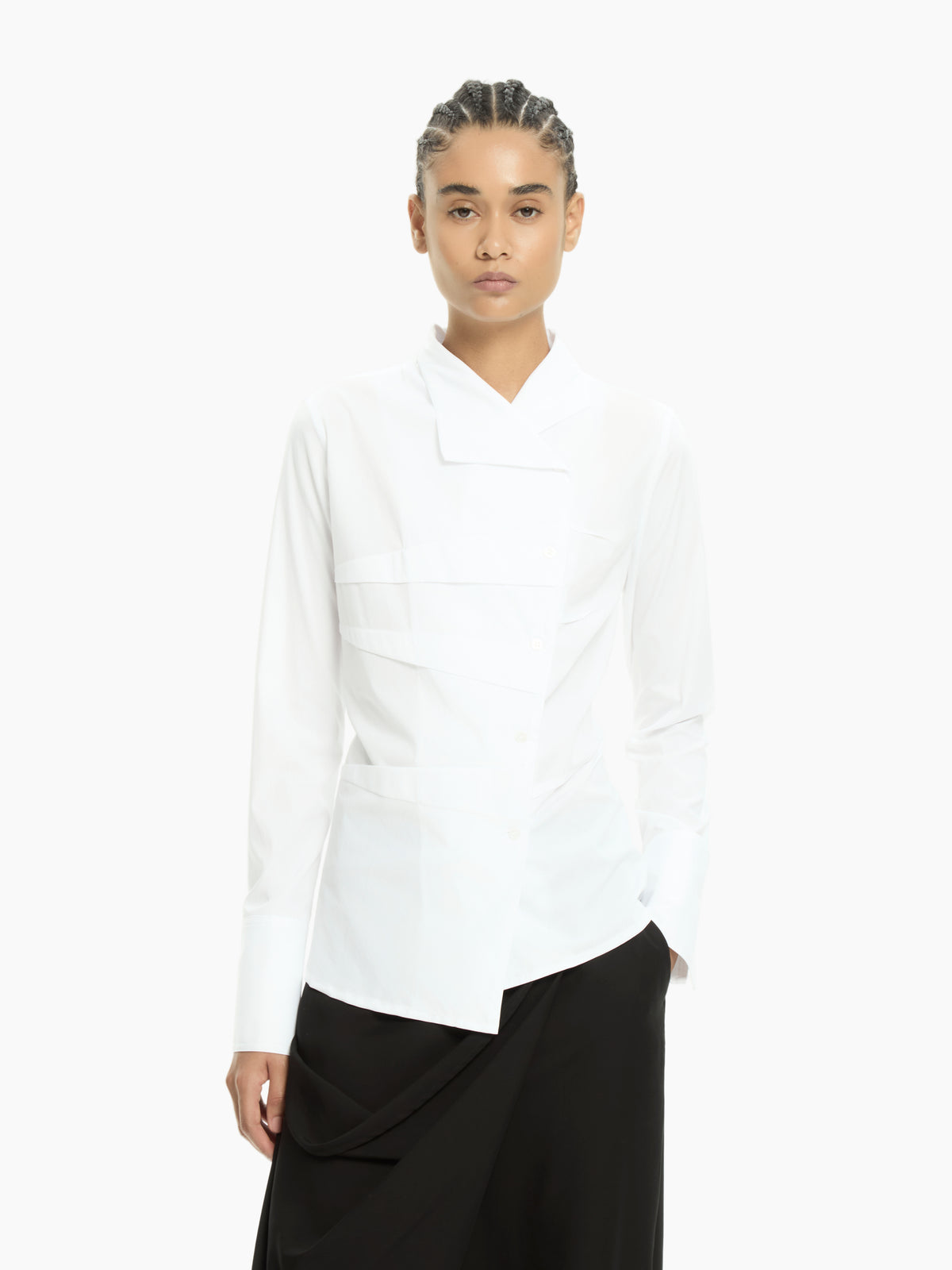IXOS Camicia con collo asimmetrico BIANCO