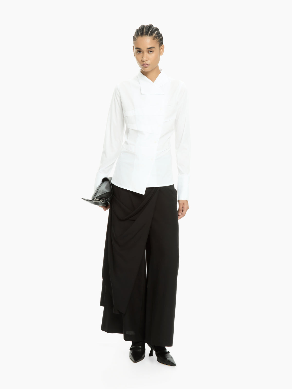 IXOS Camicia con collo asimmetrico BIANCO