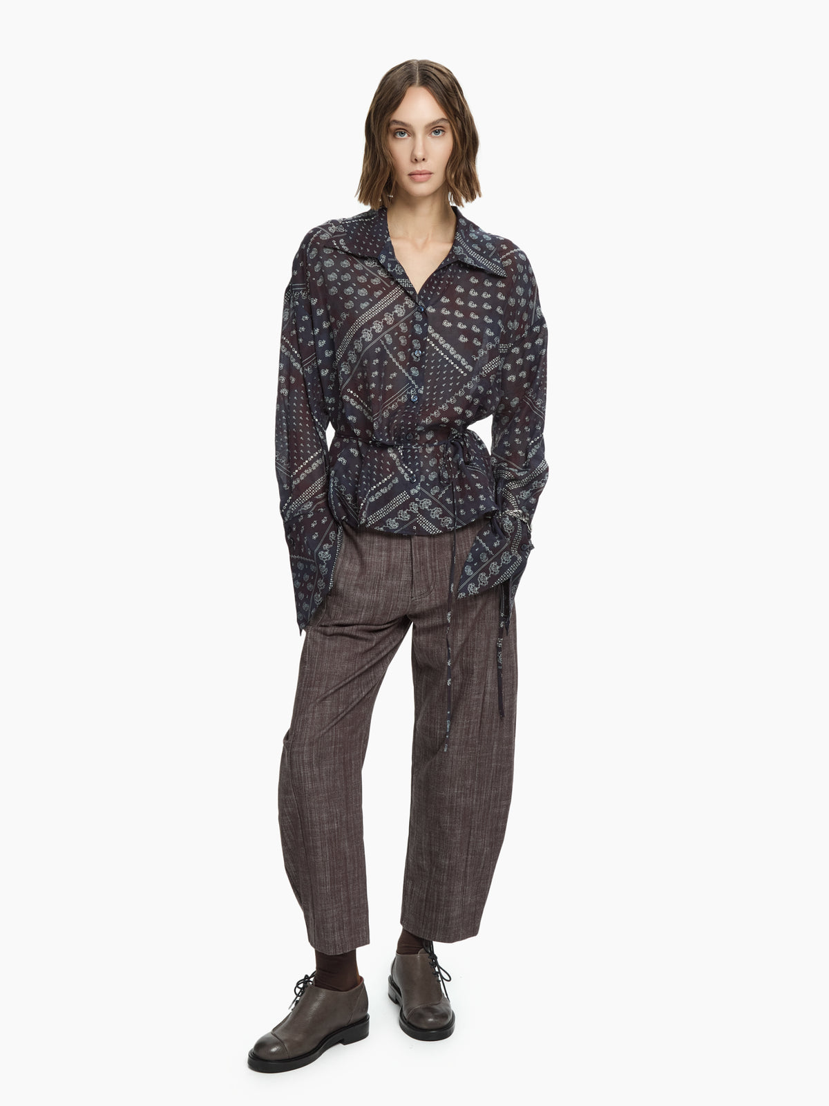 IXOS Camicia stampa foulard BLU