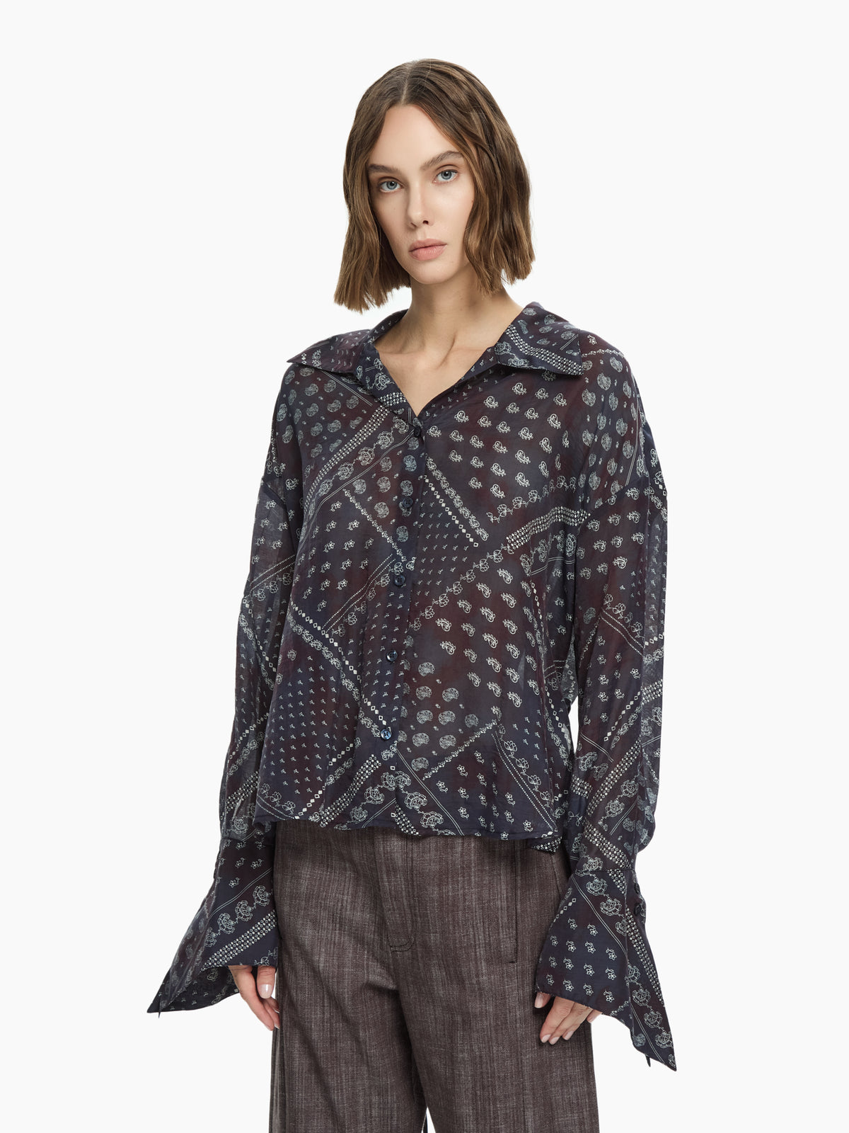 IXOS Camicia stampa foulard BLU