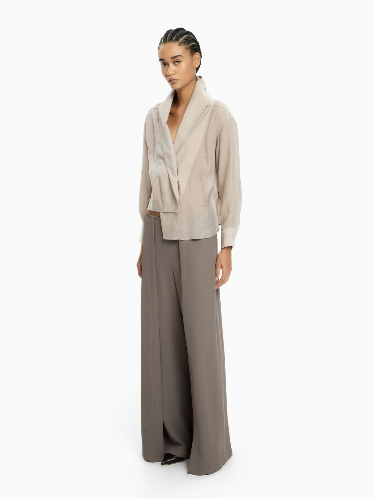 IXOS Camicia cropped con collo a rever VIOLA