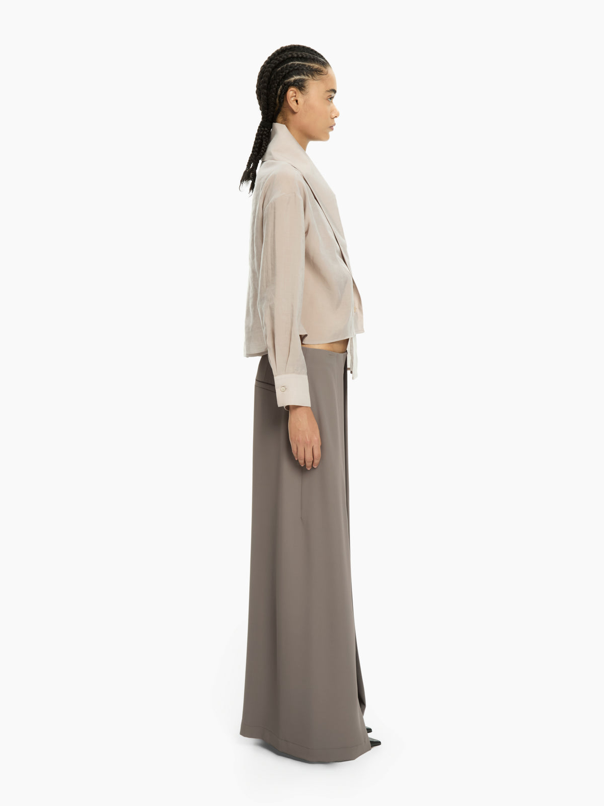 IXOS Camicia cropped con collo a rever VIOLA