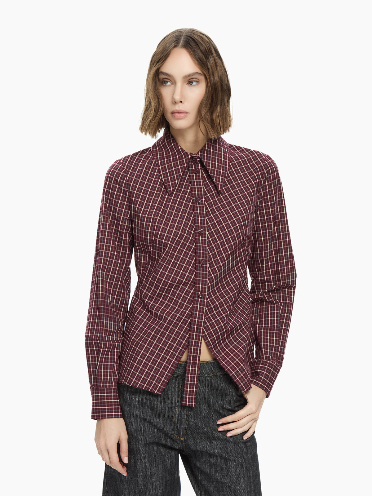 IXOS Camicia con dettagli asimmetrici BORDEAUX