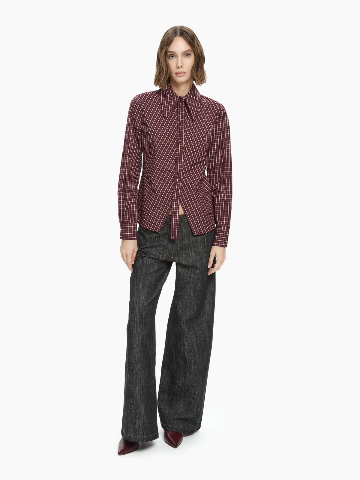 IXOS Camicia con dettagli asimmetrici BORDEAUX