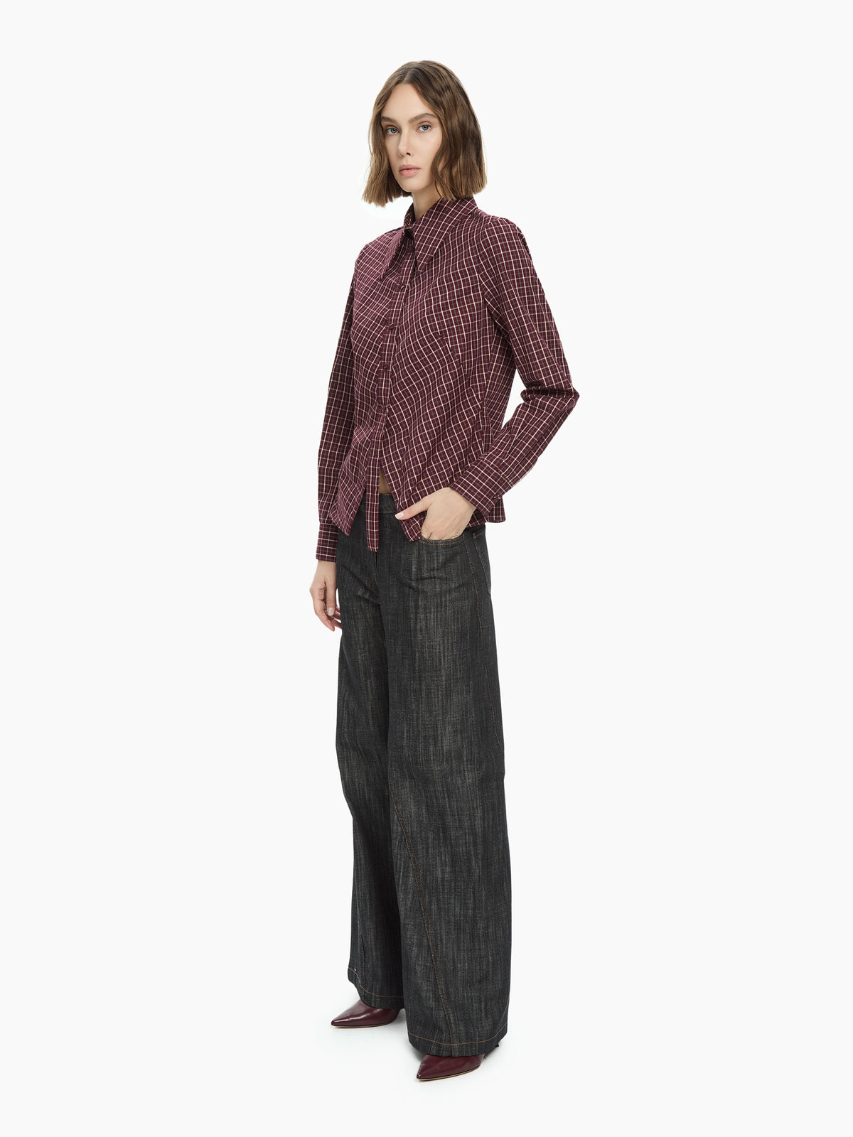 IXOS Camicia con dettagli asimmetrici BORDEAUX