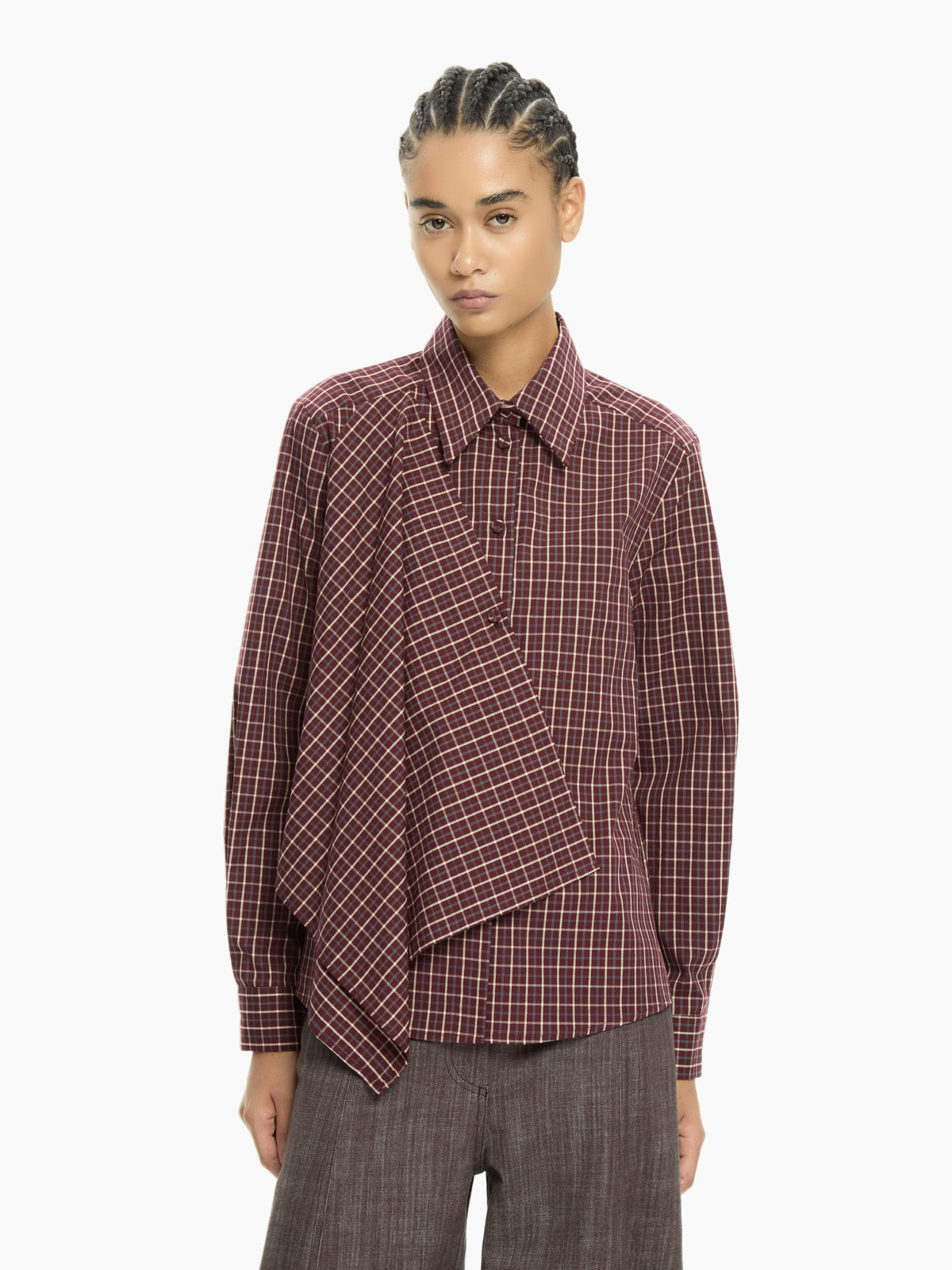 IXOS Camicia con pannello drappeggiato BORDEAUX