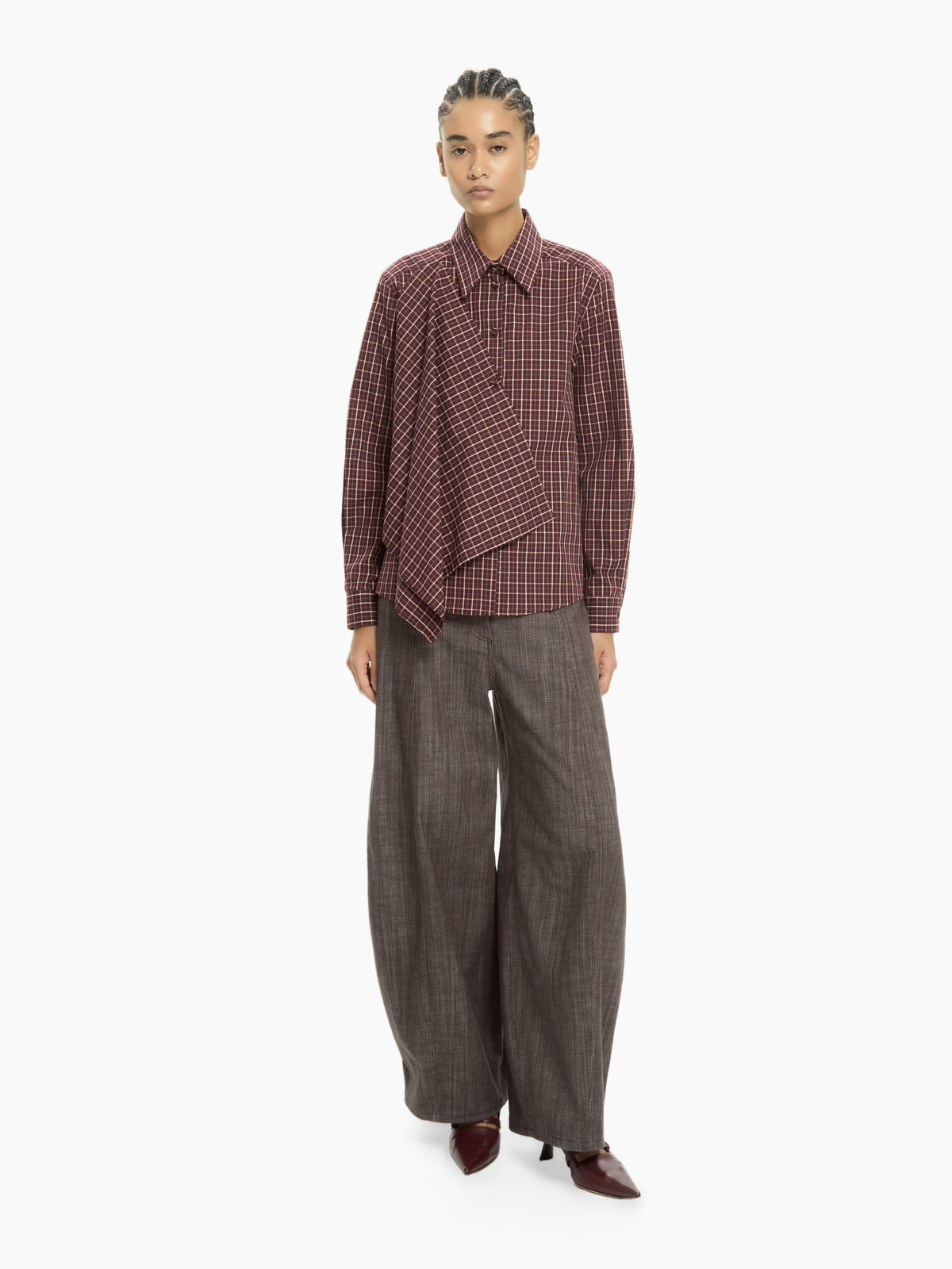 IXOS Camicia con pannello drappeggiato BORDEAUX