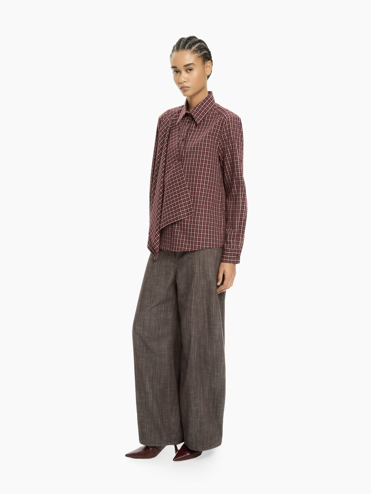 IXOS Camicia con pannello drappeggiato BORDEAUX