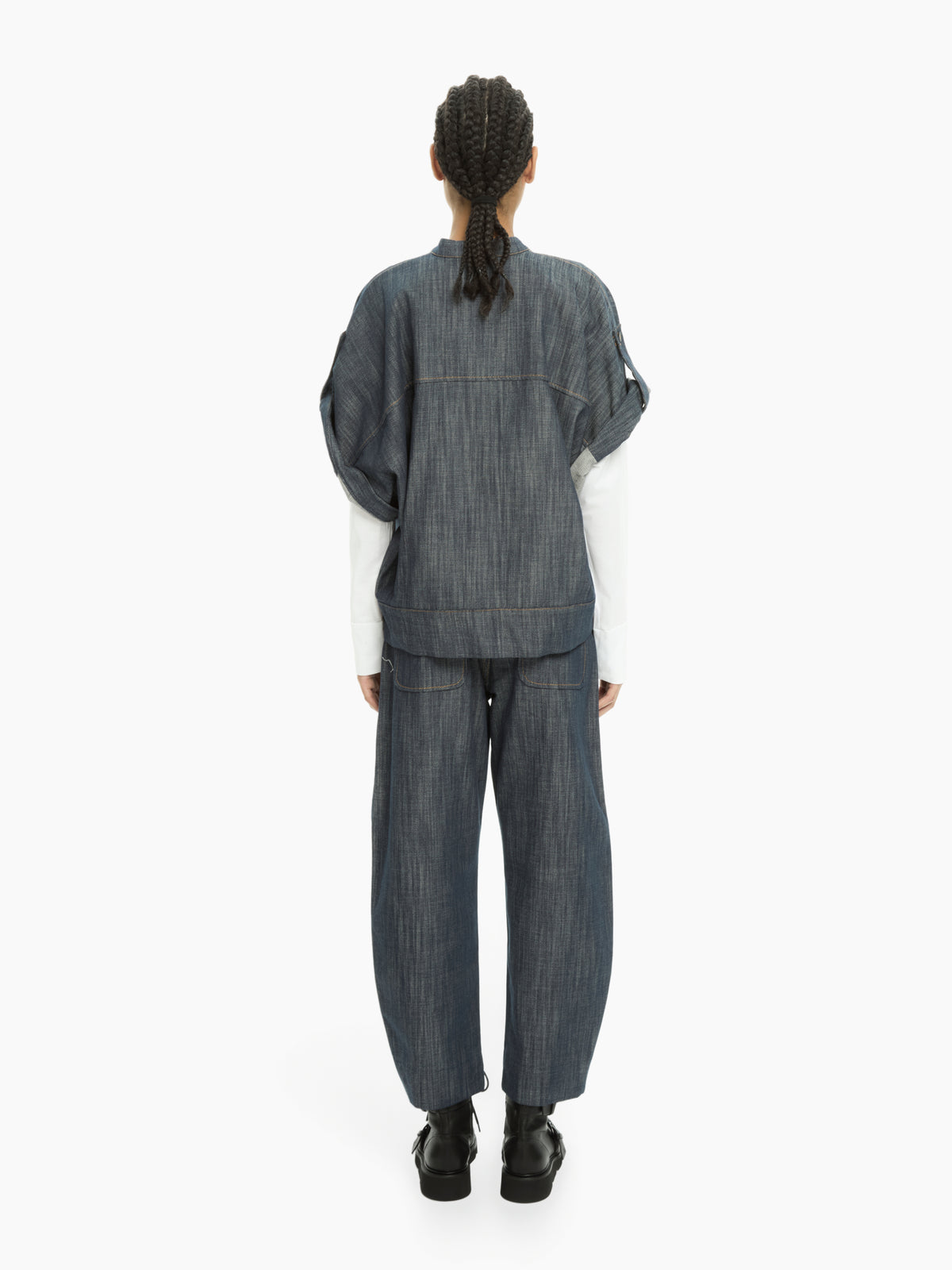 IXOS Camicia in denim con maniche regolabili BLU