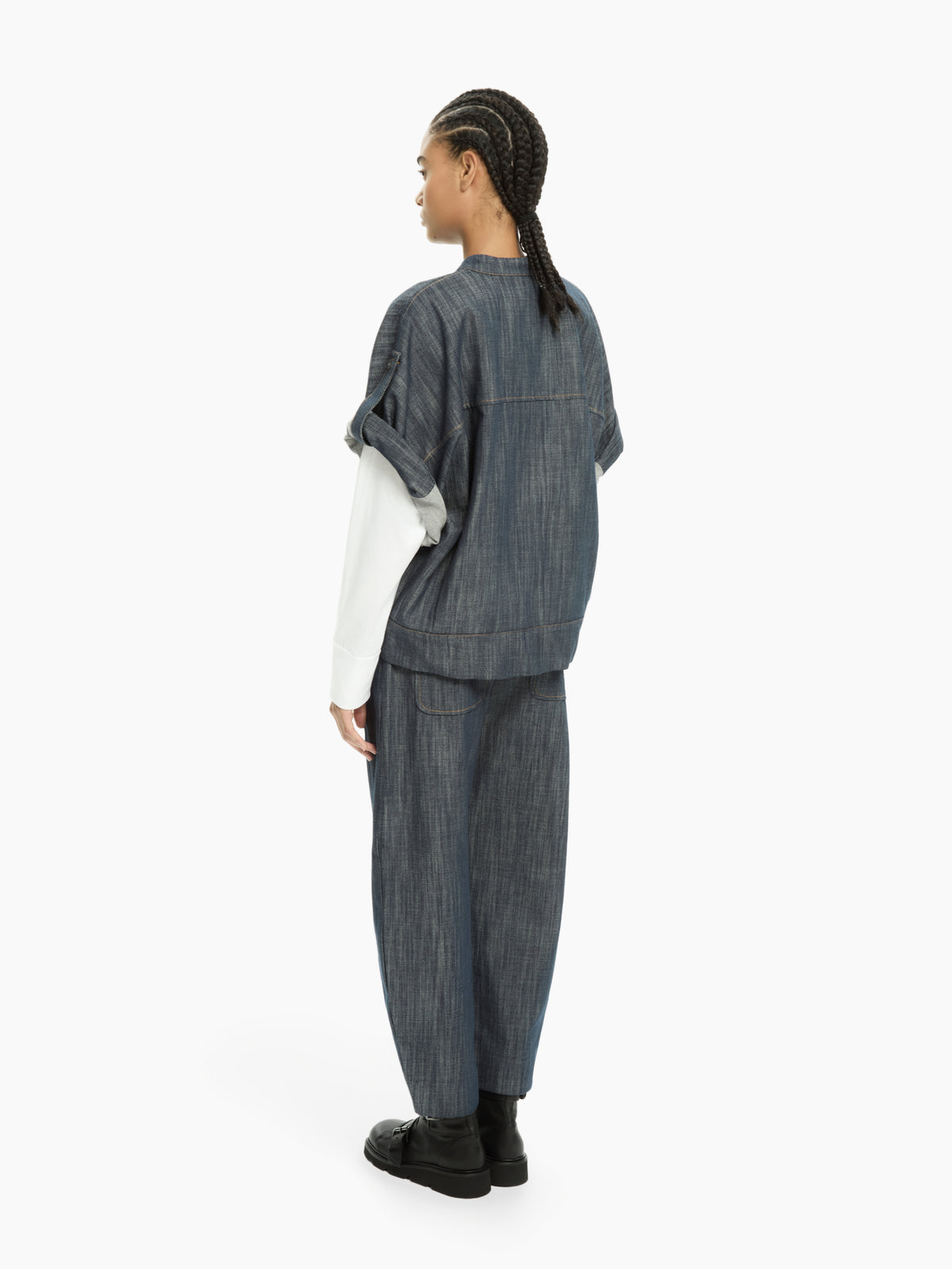 IXOS Camicia in denim con maniche regolabili BLU