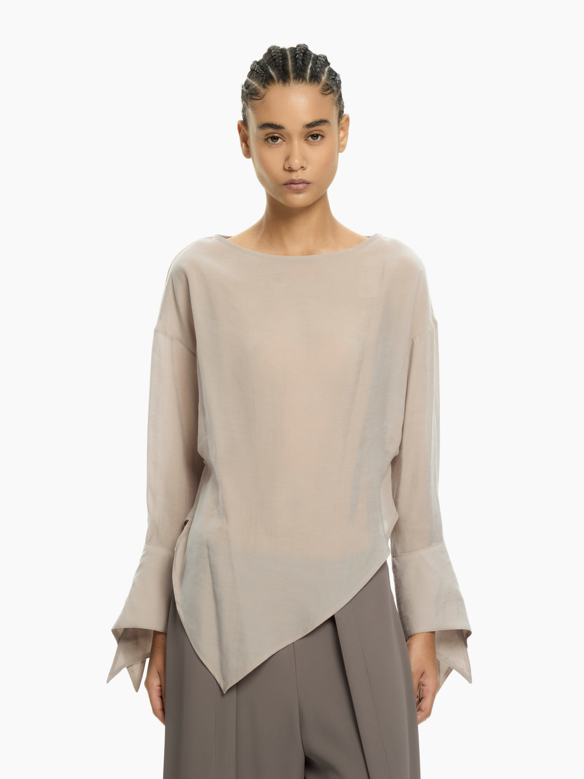IXOS Camicia asimmetrica con polsini svasati VIOLA