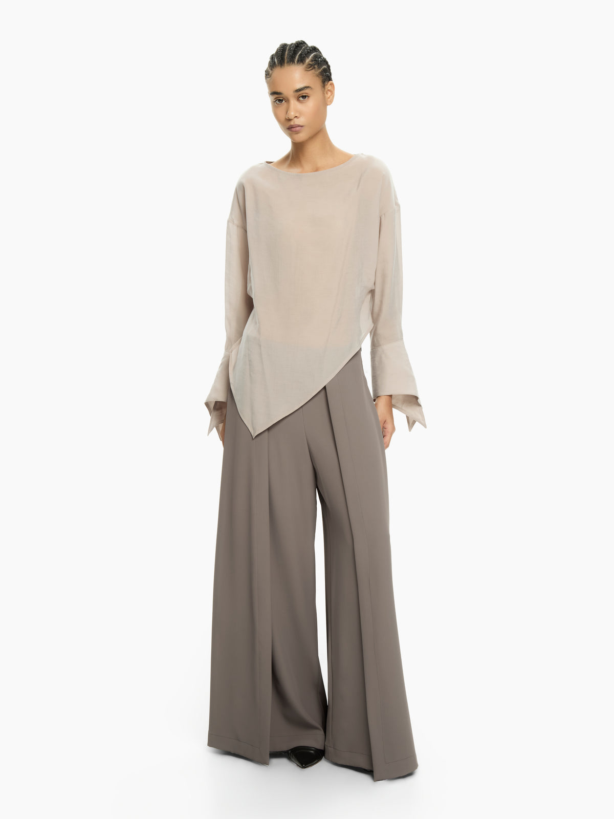 IXOS Camicia asimmetrica con polsini svasati VIOLA