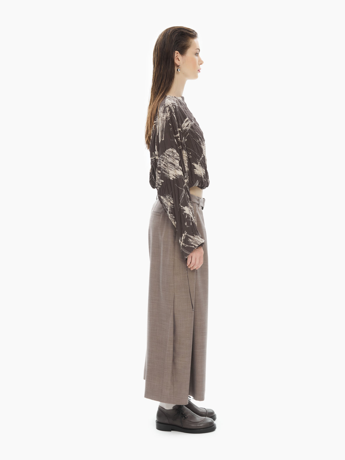 IXOS Camicia cropped con stampa grafica GRIGIO