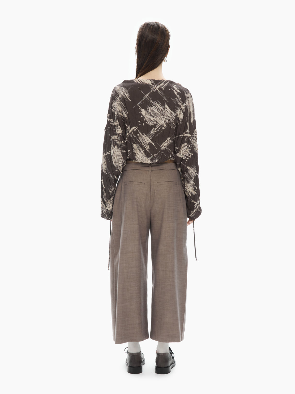 IXOS Camicia cropped con stampa grafica GRIGIO